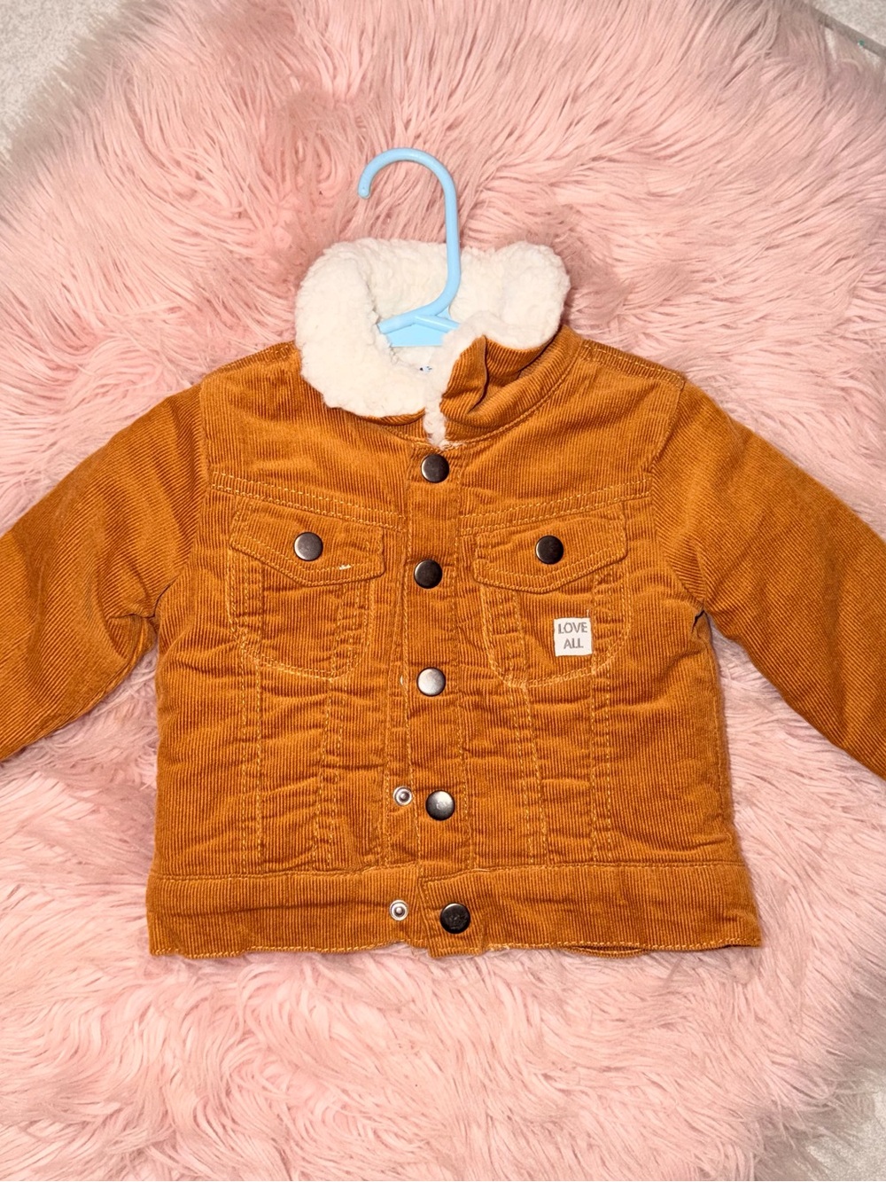 Kids Corduroy Sherpa Jacket - Mustard